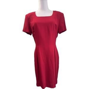 Maggy London Short Sleeve Scoop-neck Cocktail Party Dress, Red, Size 8